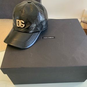 Dolce & Gabbana logo Patent Leather Hat